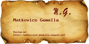 Matkovics Gemella névjegykártya